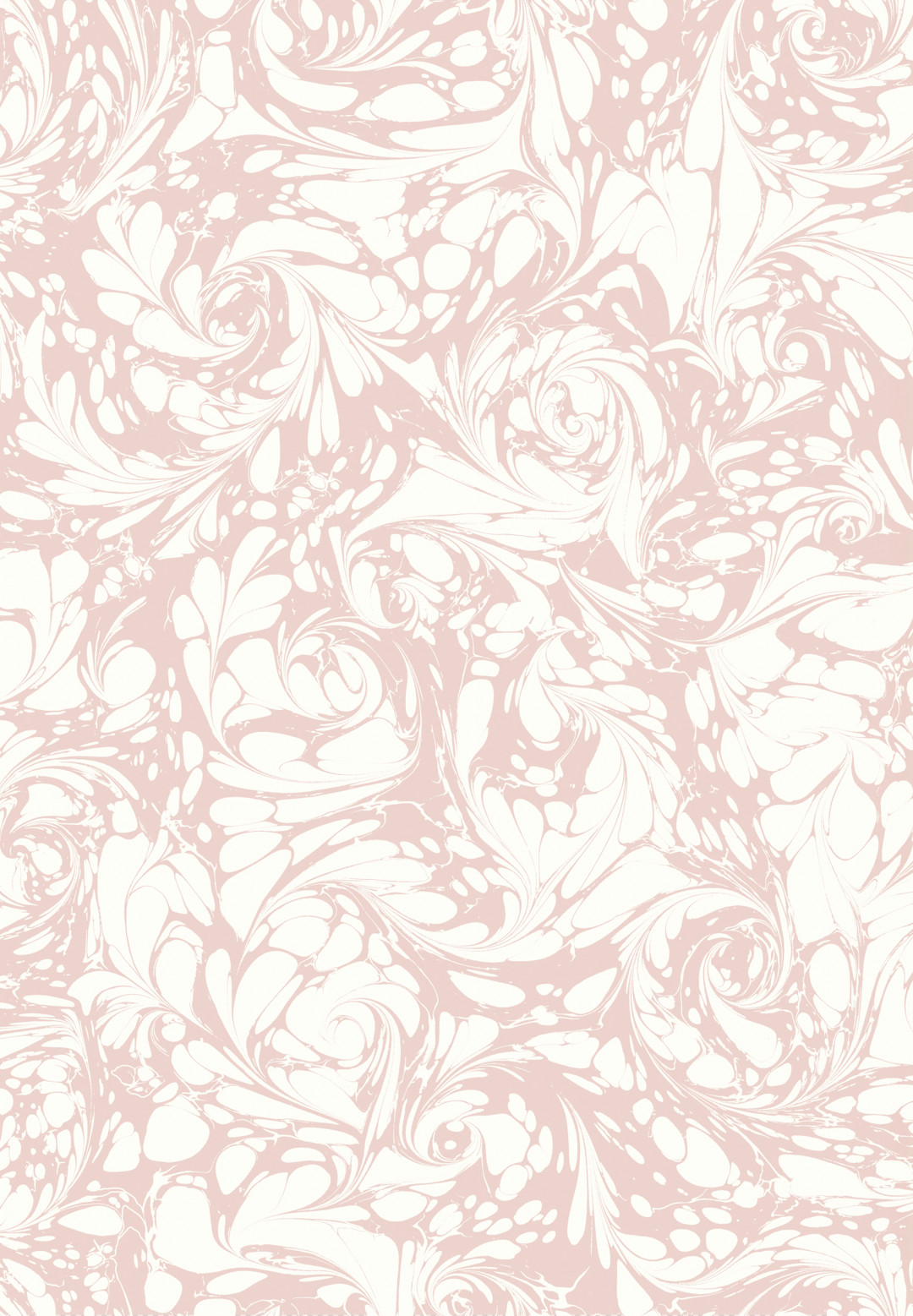 In Stock: Printed Wallpaper - 'Flourish' Col: Candytuft - Eco Non-Woven