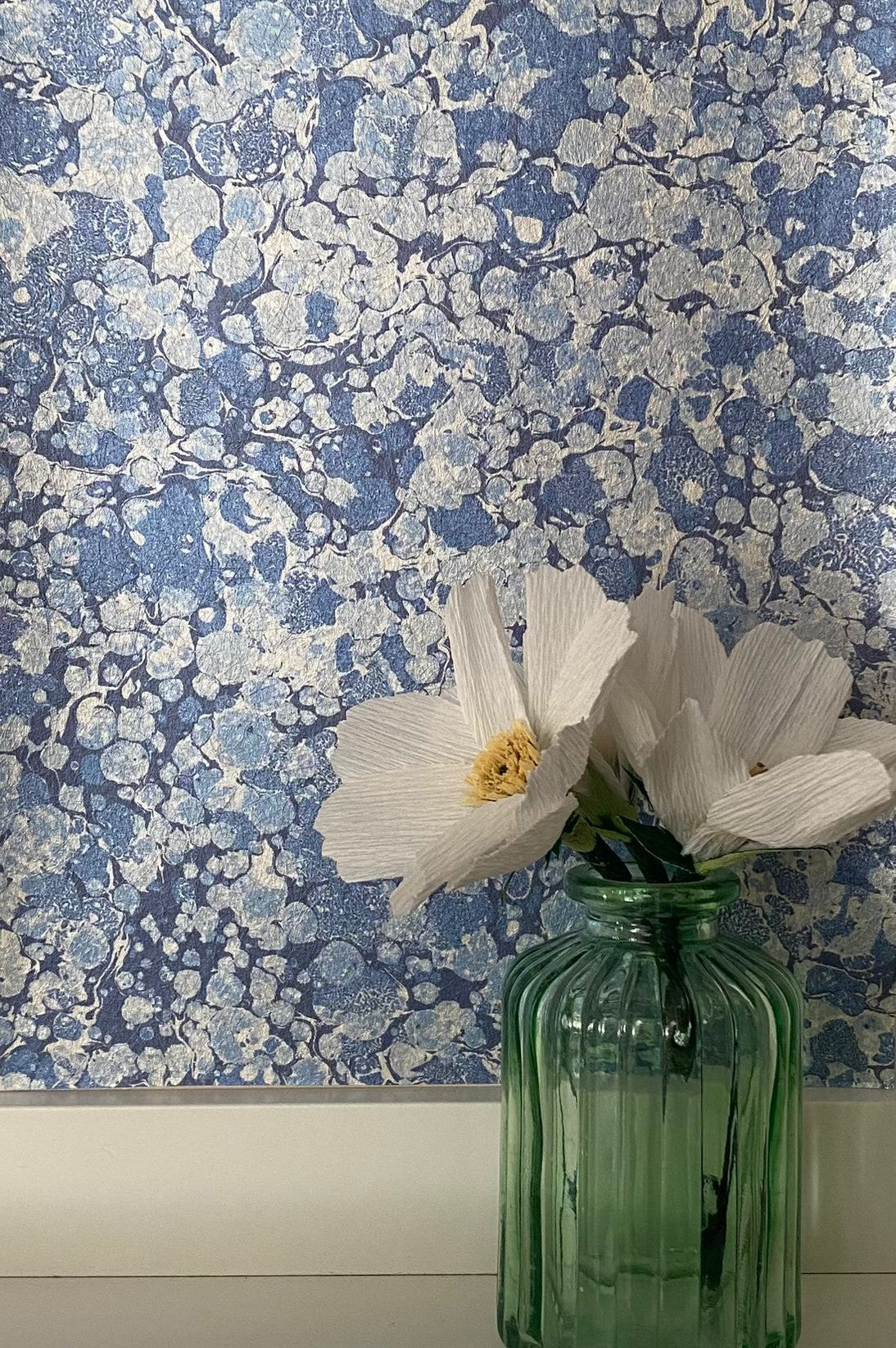 Marbled Wallpaper - 'Ditzy' Col: Blue Daze - Mica Coated Non-Woven