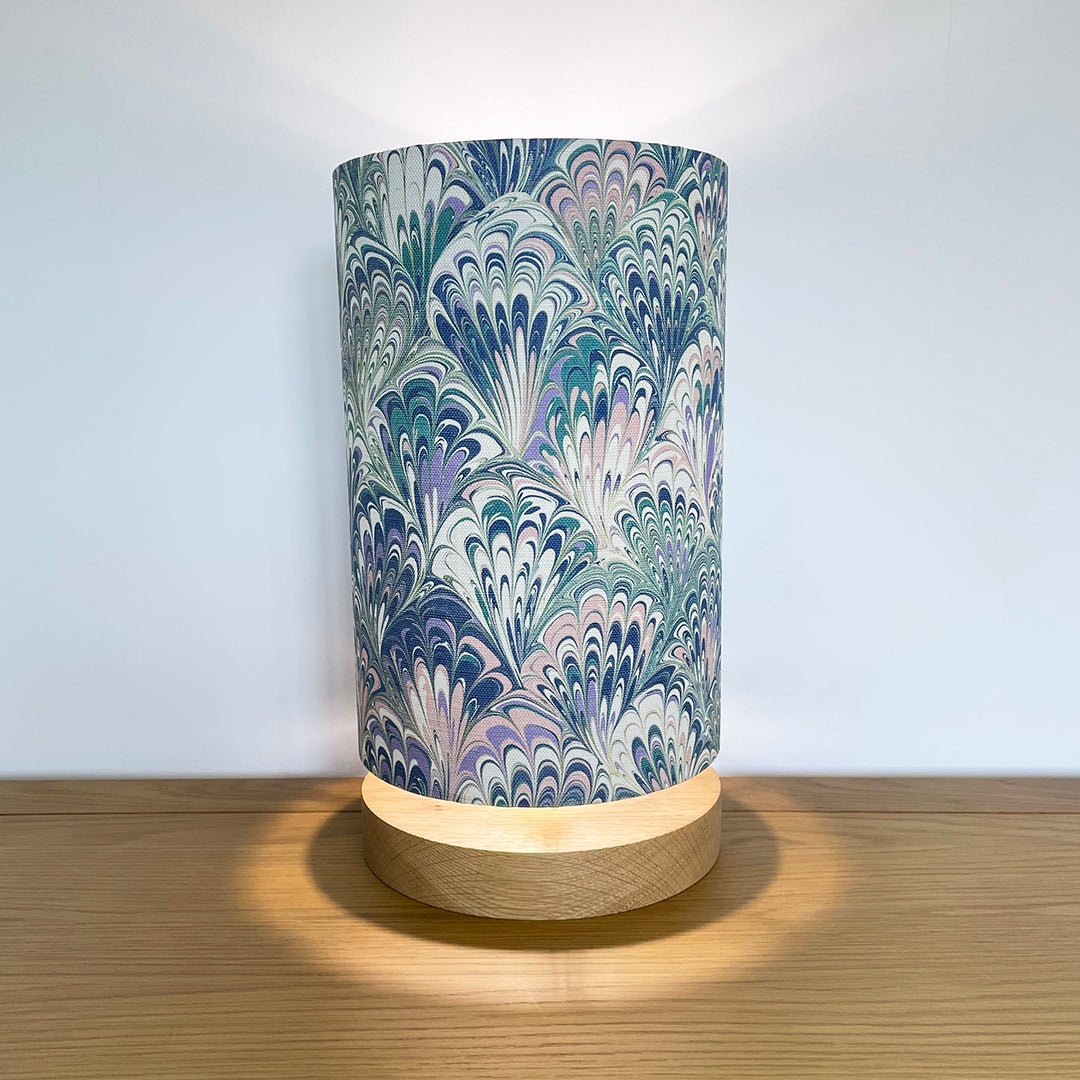 Marbled Lampshade - Linen - Serpentine Spring - Tall