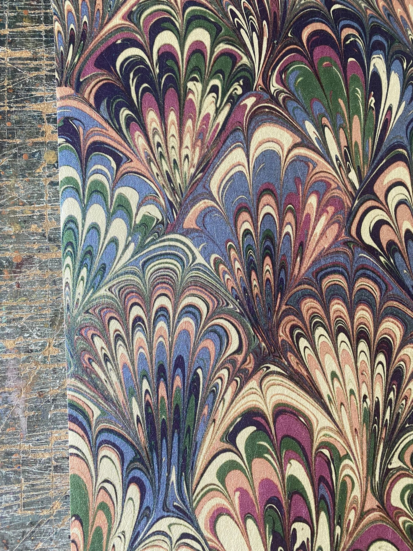 In Stock: Marbled Wallpaper - 'Serpentine' Col: Summer- Mica Coated Non-Woven
