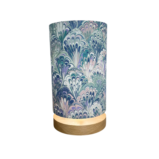House of Amitié Marbled Lampshade - Linen - Serpentine Spring - Tall