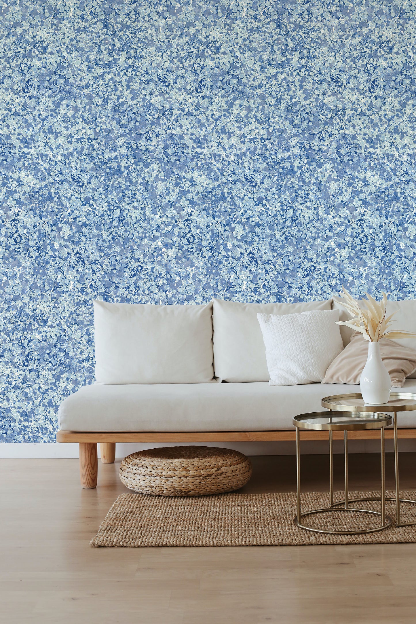 Marbled Wallpaper - 'Ditzy' Col: Blue Daze - Mica Coated Non-Woven