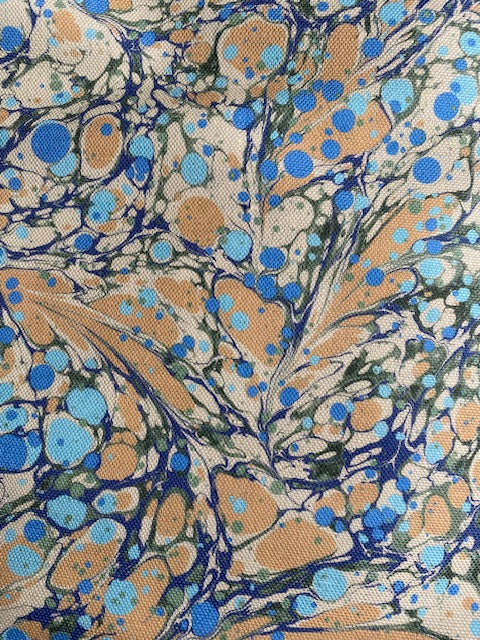Marbled Fabric - 'Juniper' Col: Neptune- Linen / Cotton Union