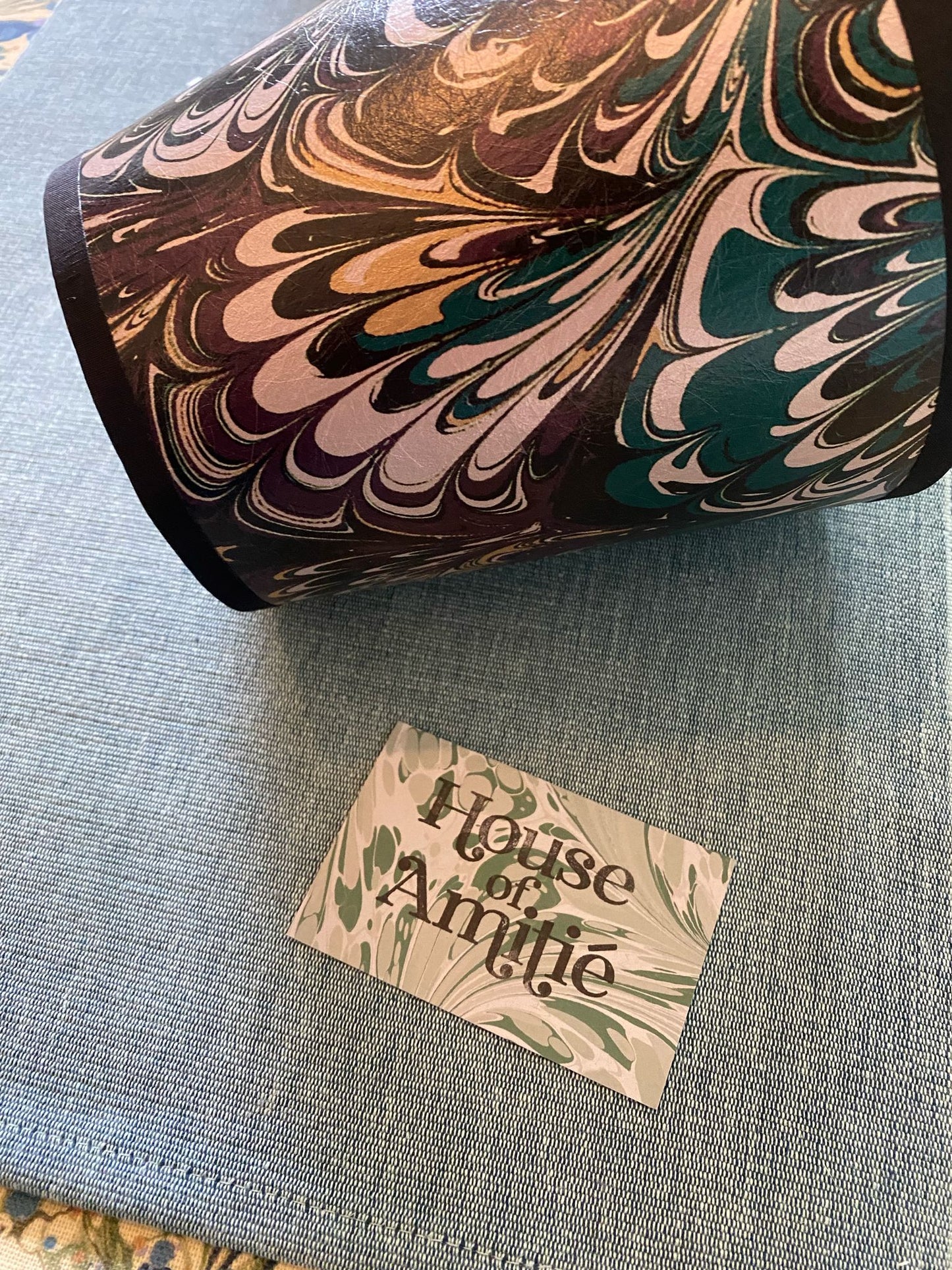 Marbled Lampshade - Serpentine Winter Noir - Empire - Size Small