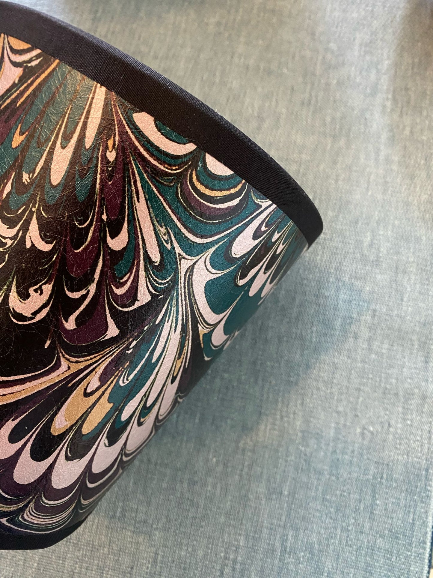 Marbled Lampshade - Serpentine Winter Noir - Empire - Size Small