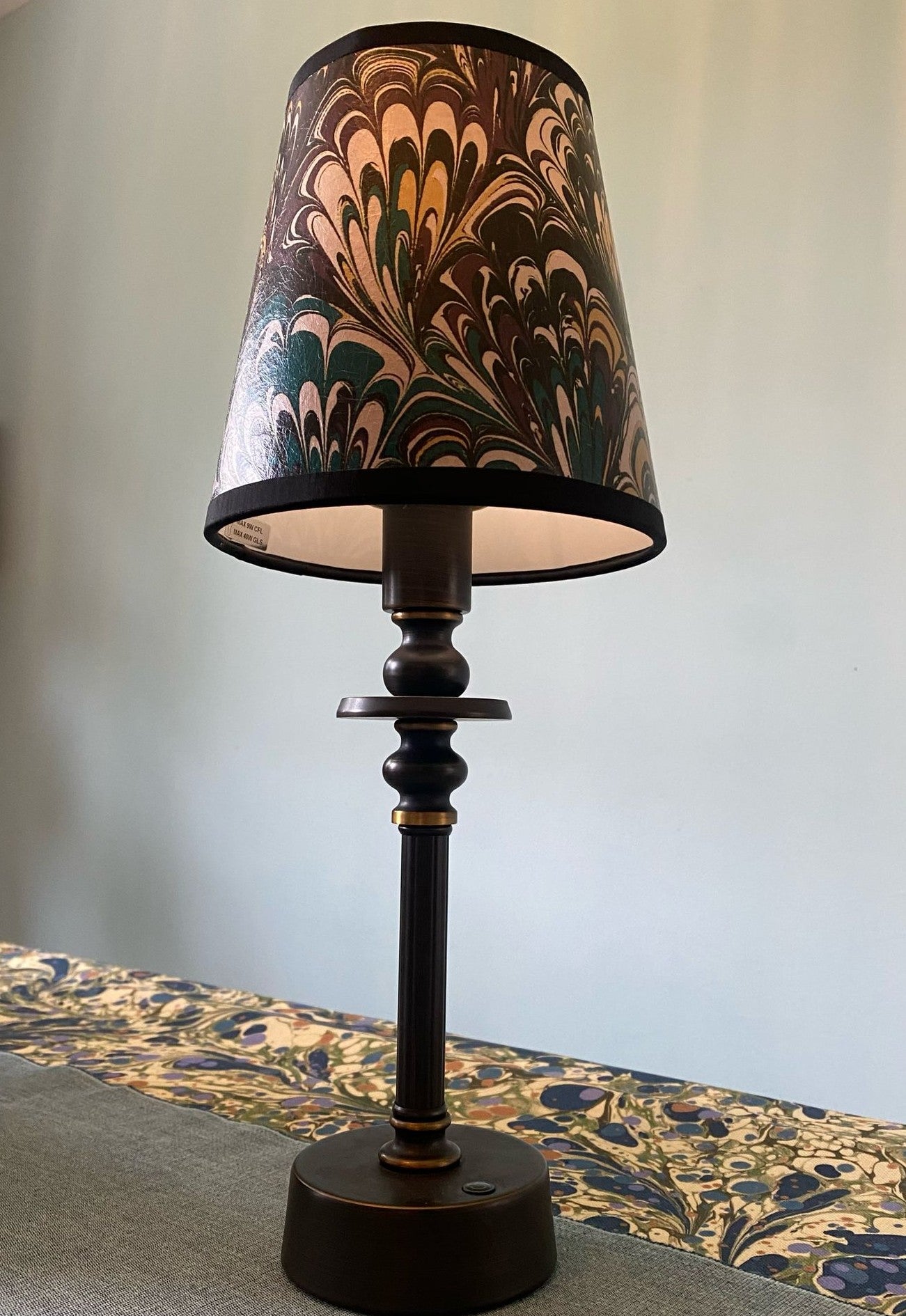 Marbled Lampshade - Serpentine Winter Noir - Empire - Size Small