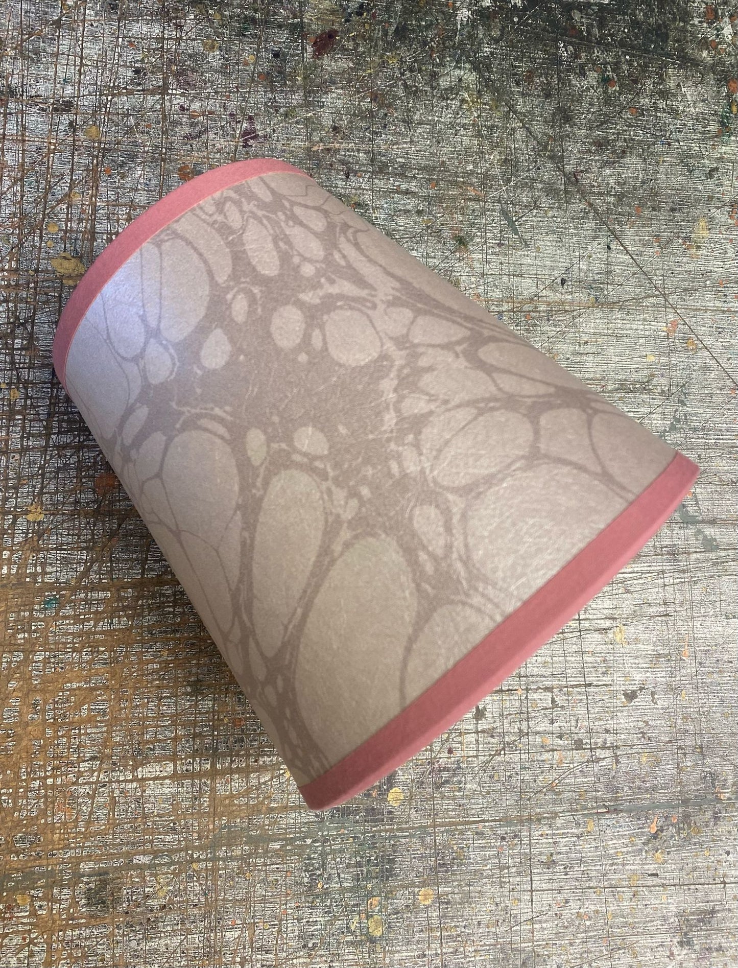 In Stock: Marbled Lampshade - Moucheté Silver Ghost - Empire - Size Small