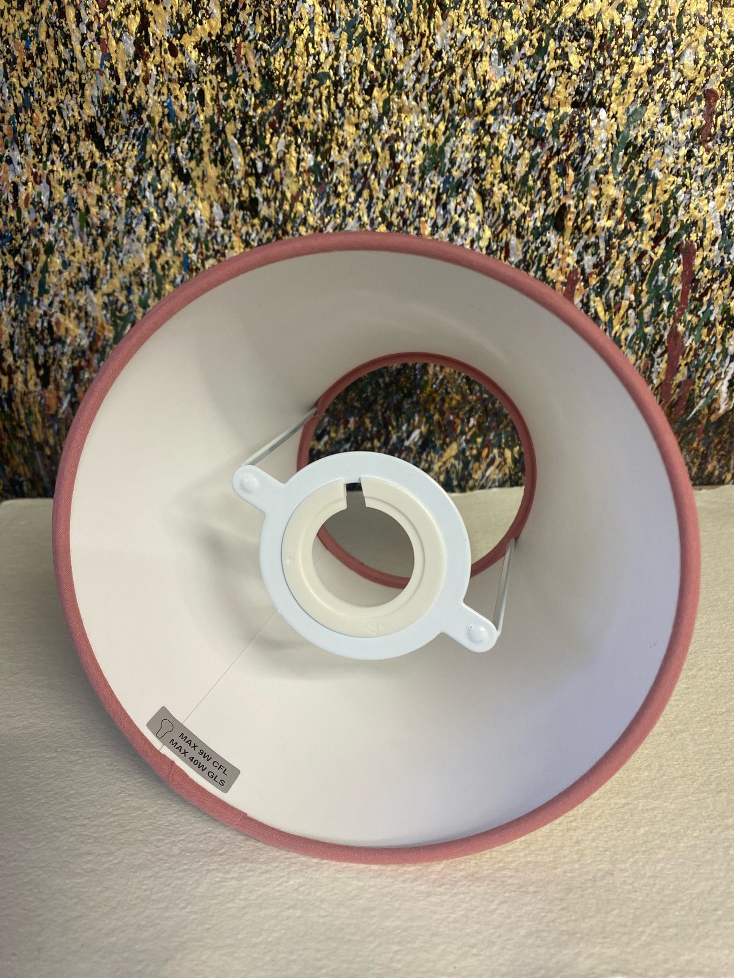In Stock: Marbled Lampshade - Moucheté Silver Ghost - Empire - Size Small