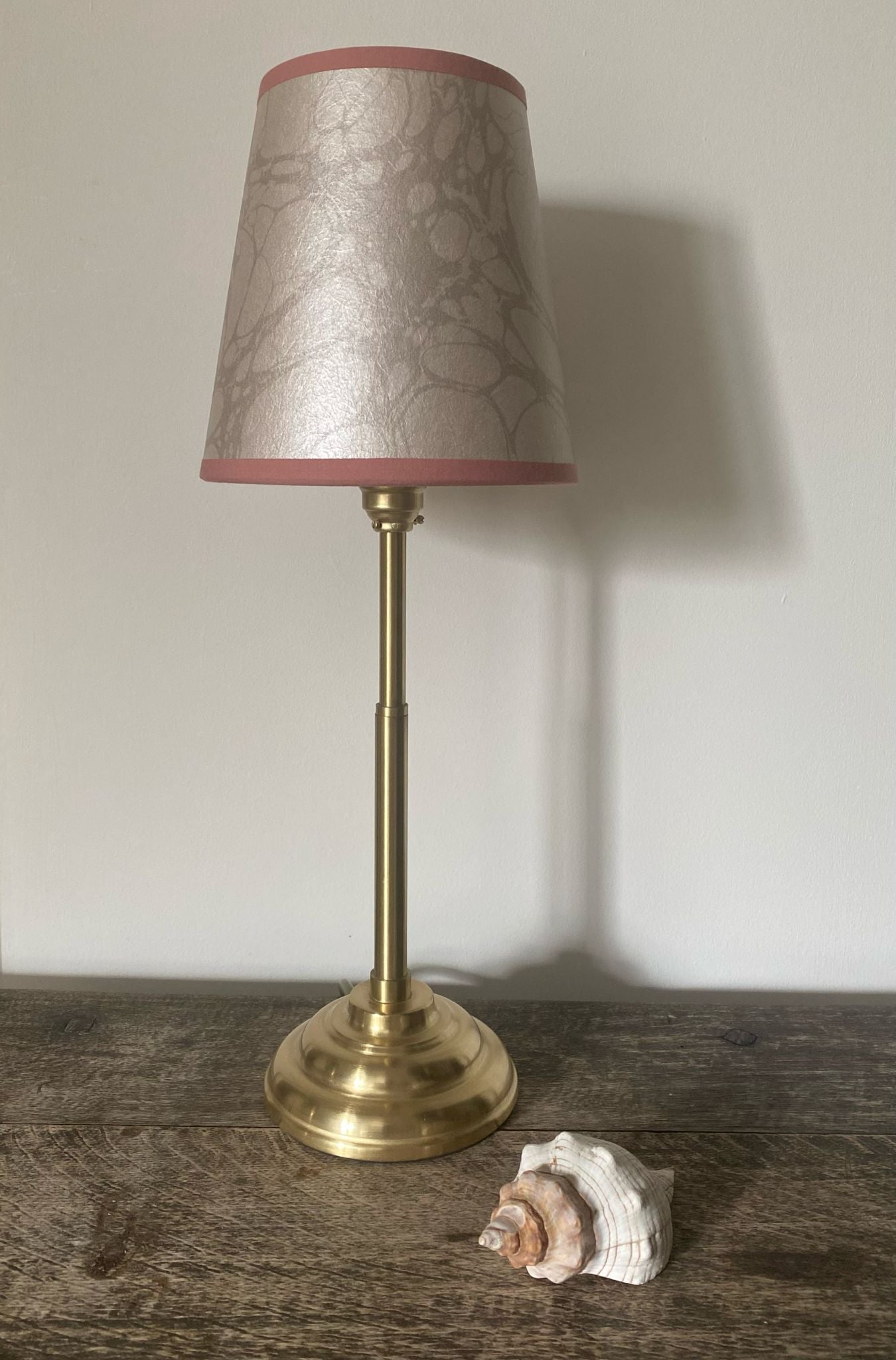 In Stock: Marbled Lampshade - Moucheté Silver Ghost - Empire - Size Small