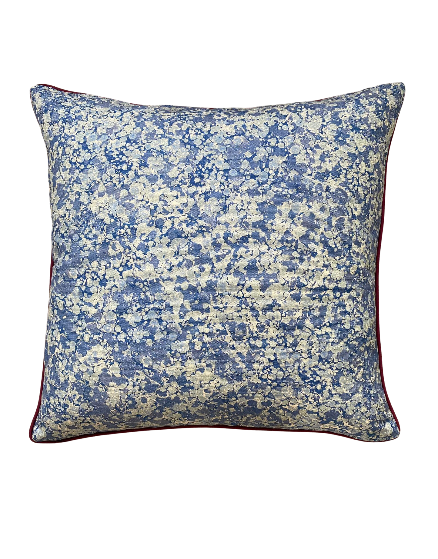 In Stock: Marbled Linen Cushion - Serpentine Summer & Ditzy Blue Daze