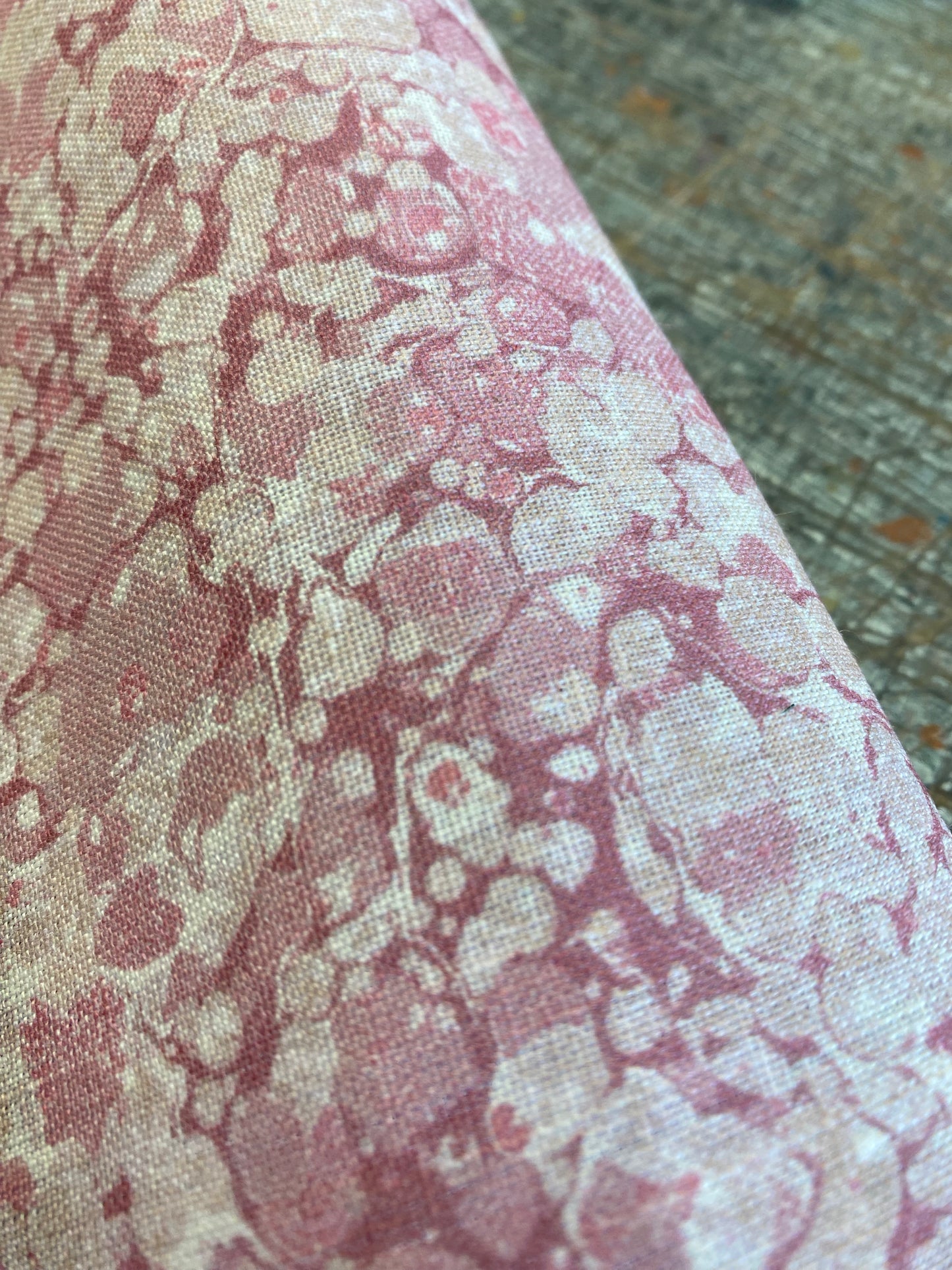Marbled Fabric - 'Ditzy' Col: Eglantine - 100% Fine Linen