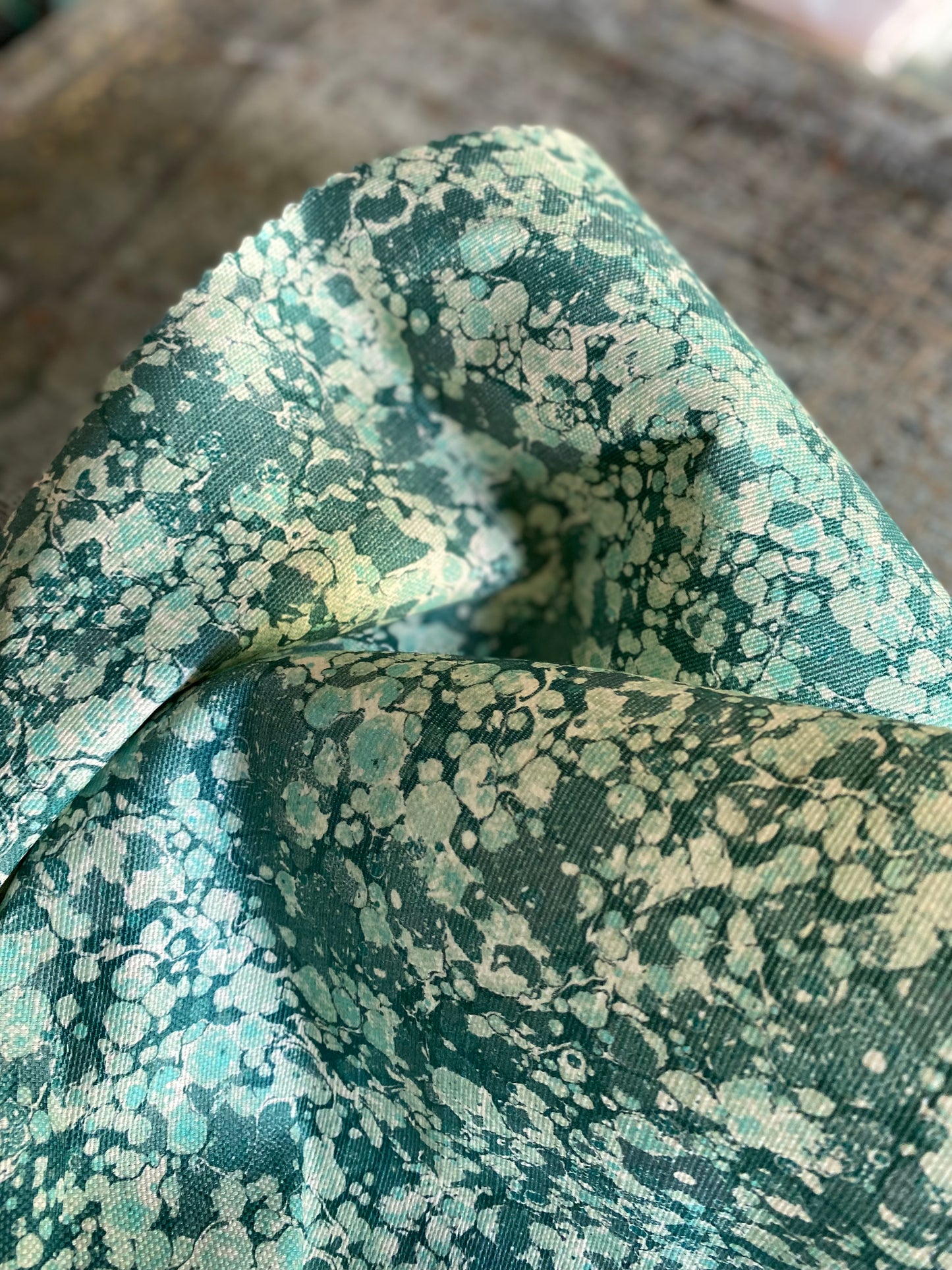 Marbled Fabric - 'Ditzy' Col: Aloma - Linen / Cotton Union
