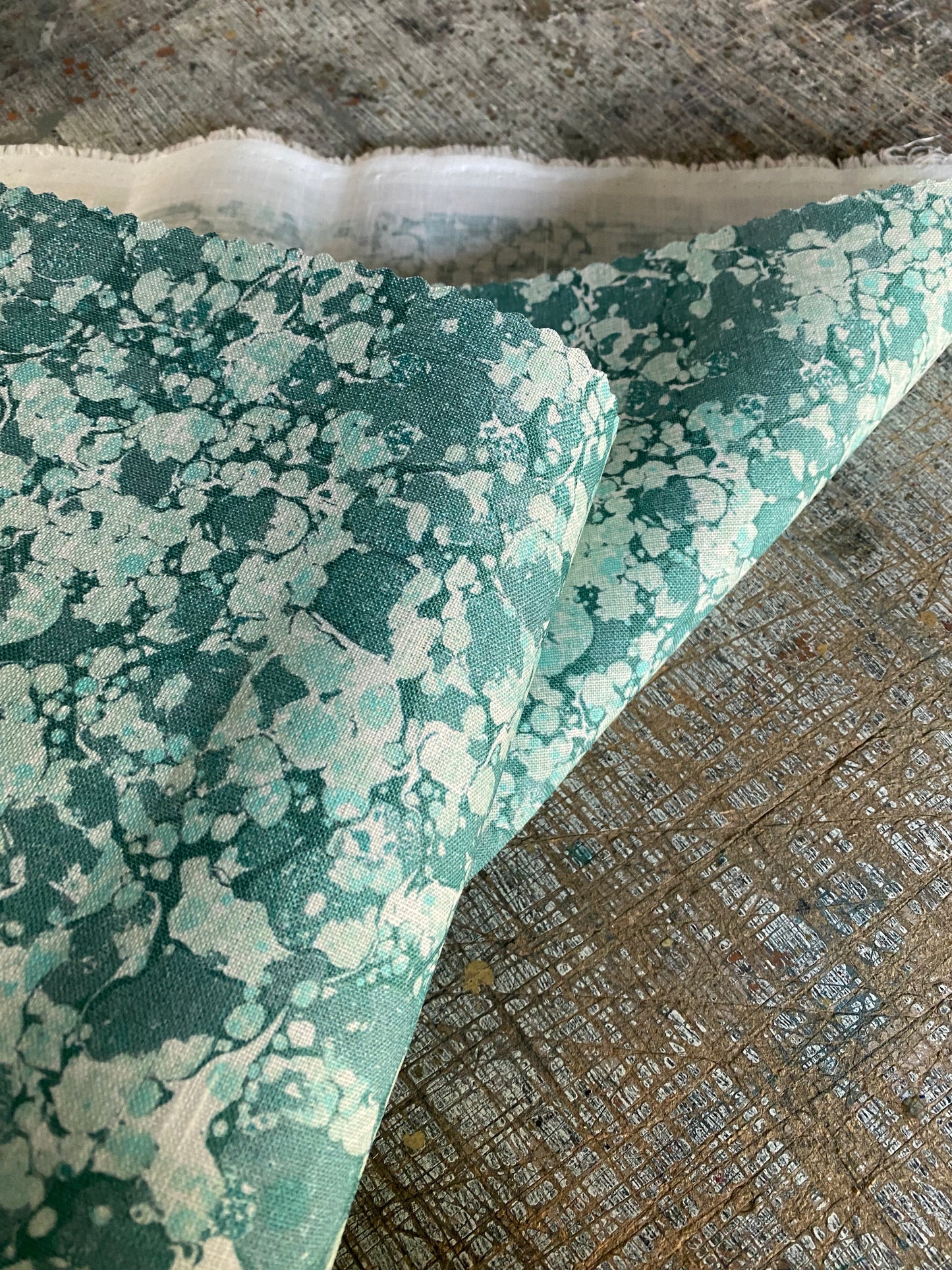 Marbled Fabric - 'Ditzy' Col: Aloma - 100% Fine Linen
