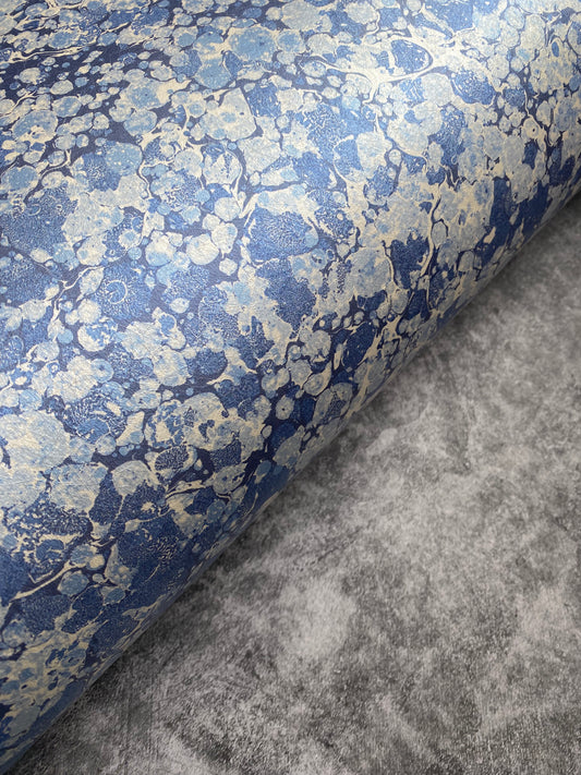 Marbled Wallpaper - 'Ditzy' Col: Blue Daze - Mica Coated Non-Woven
