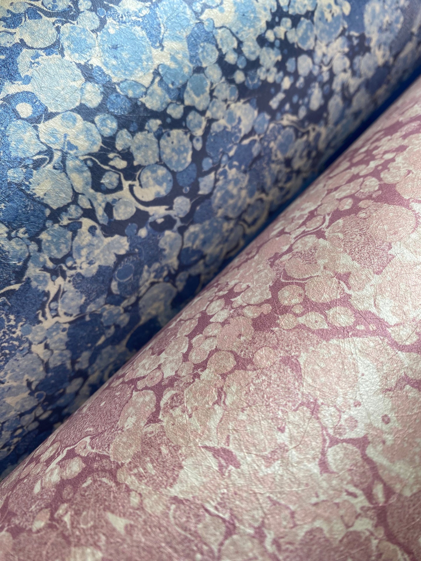 In Stock: Printed Wallpaper - 'Ditzy' Col: Blue Daze - Mica Coated Non-Woven