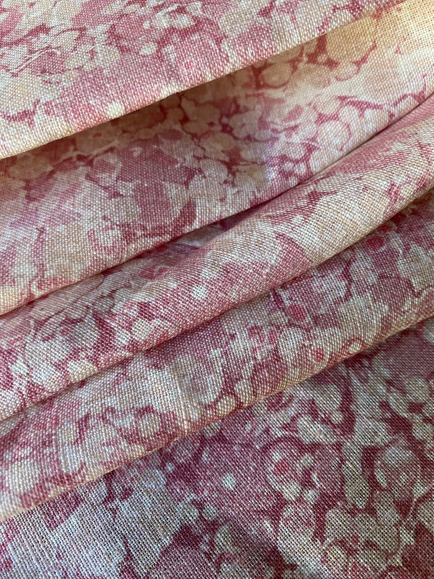 Marbled Fabric - 'Ditzy' Col: Eglantine - 100% Fine Linen