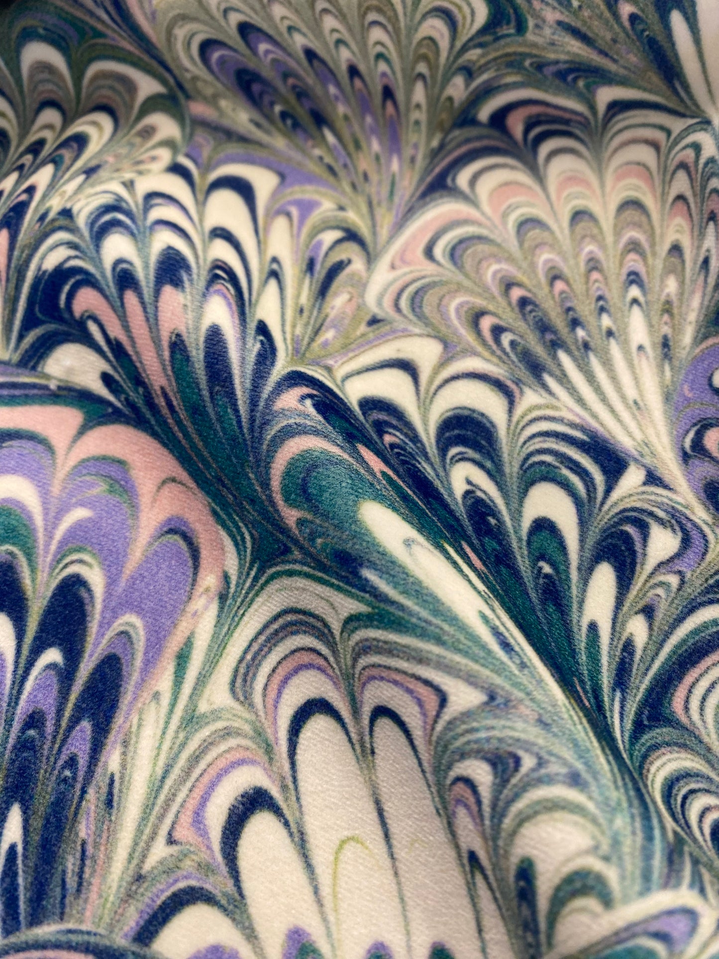 Marbled Fabric - 'Serpentine' Col: Spring - Cotton Velvet