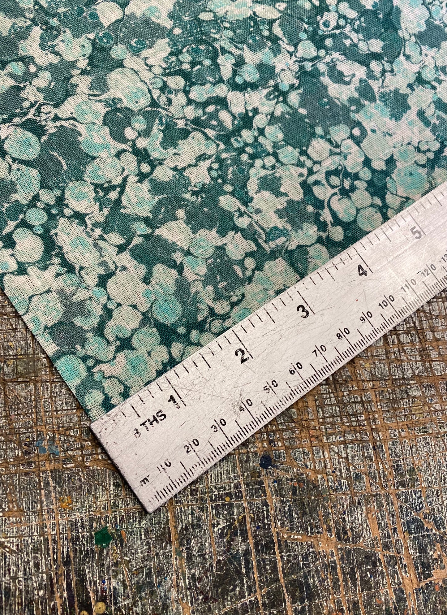 Marbled Fabric - 'Ditzy' Col: Aloma - 100% Fine Linen