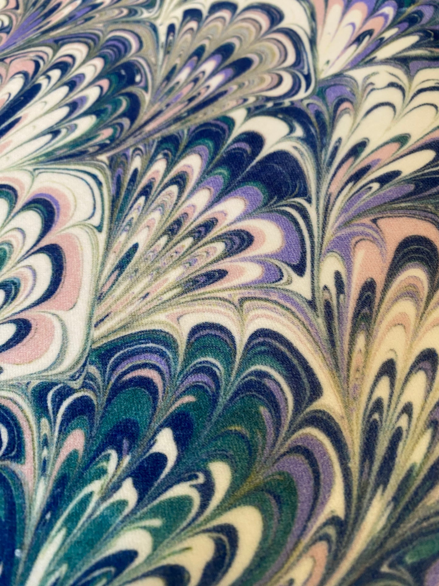 Marbled Fabric - 'Serpentine' Col: Spring - Cotton Velvet