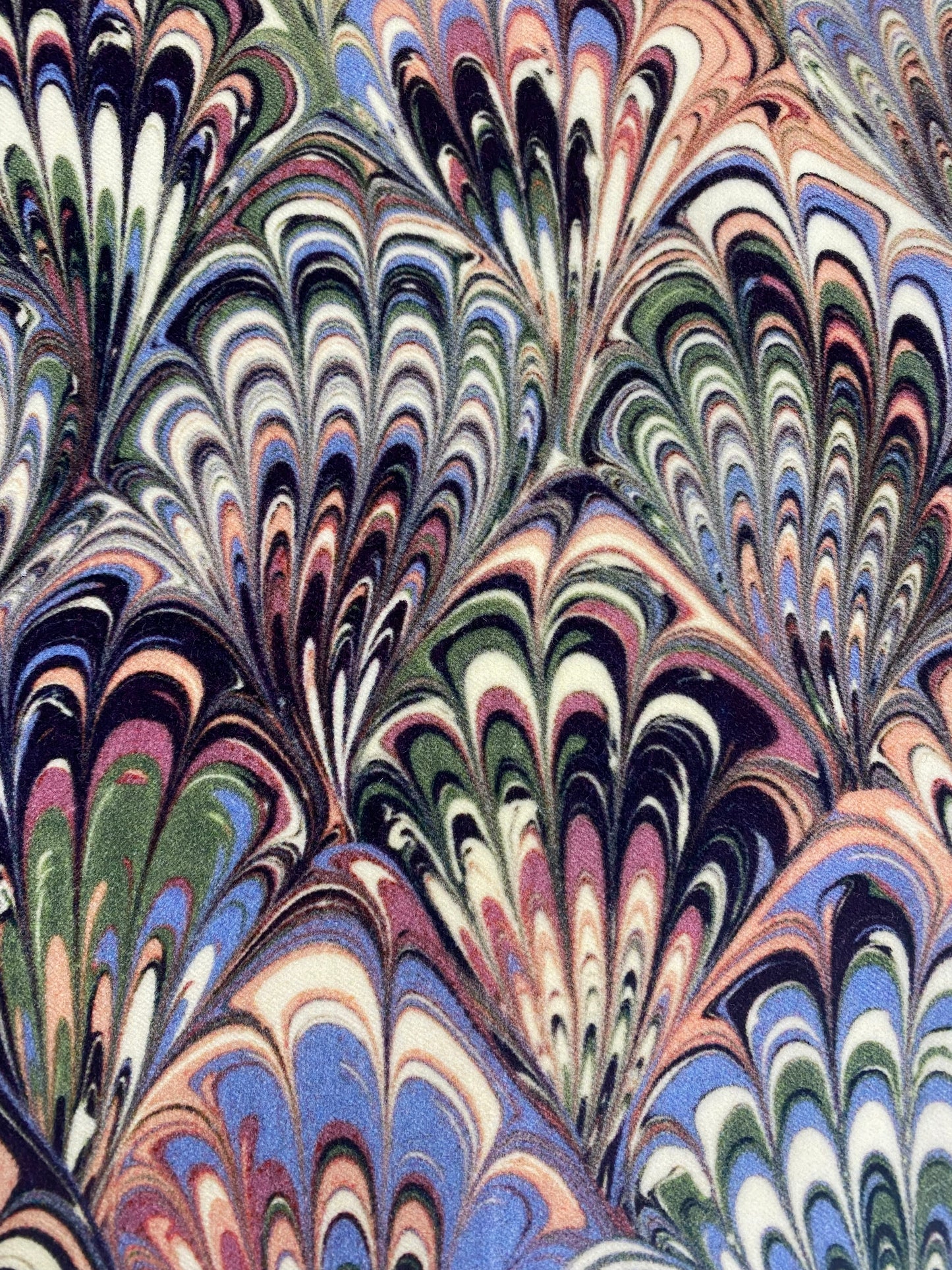 Marbled Fabric - 'Serpentine' Col: Summer - Cotton Velvet