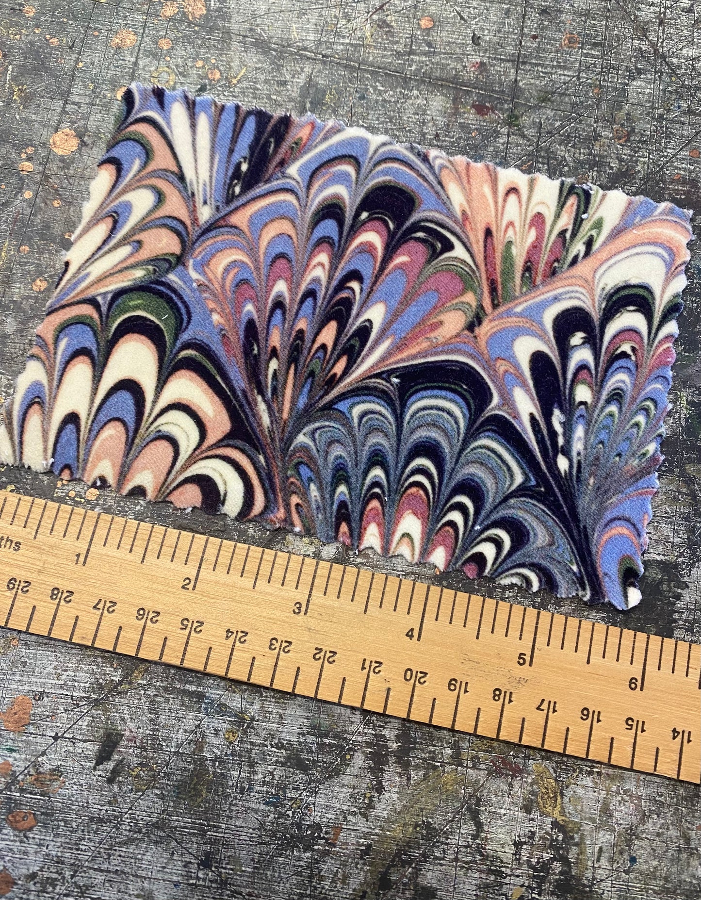 Marbled Fabric - 'Serpentine' Col: Summer - Cotton Velvet
