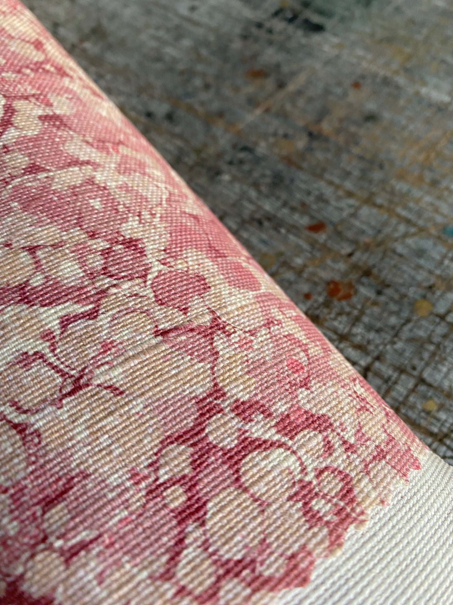 Marbled Fabric - 'Ditzy' Col: Eglantine - Linen / Cotton Union