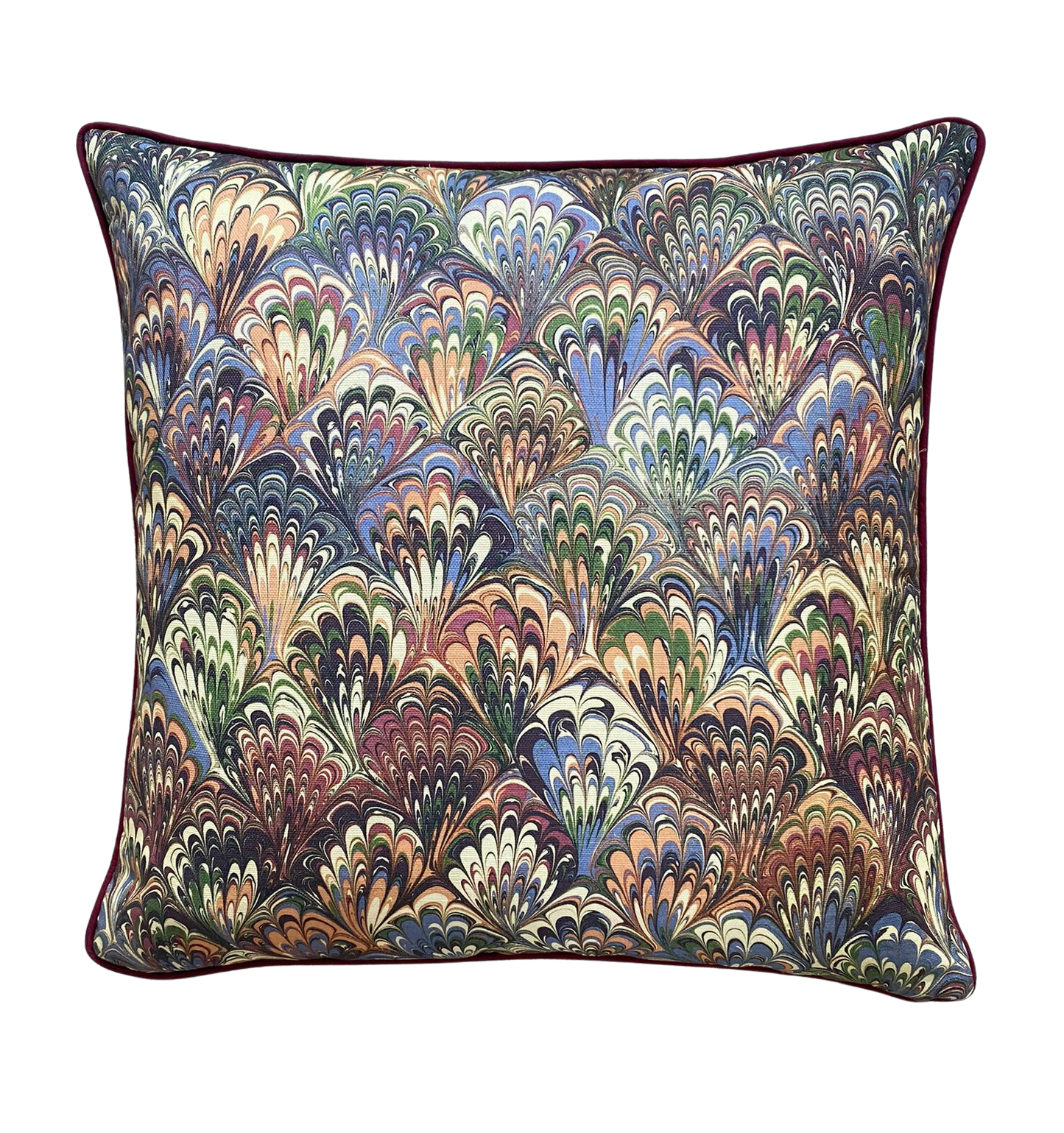 In Stock: House of Amitié Linen Cushion Cover - Serpentine Summer & Ditzy Blue Daze