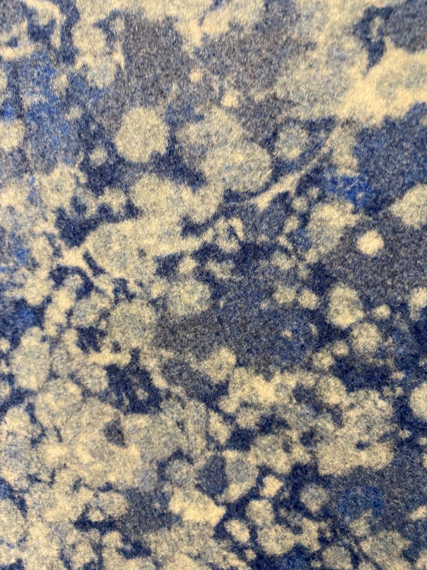 In Stock: Printed Marbled Wool Fabric - 'Ditzy' Col: Blue Daze - 100% Wool (1m x 1m)