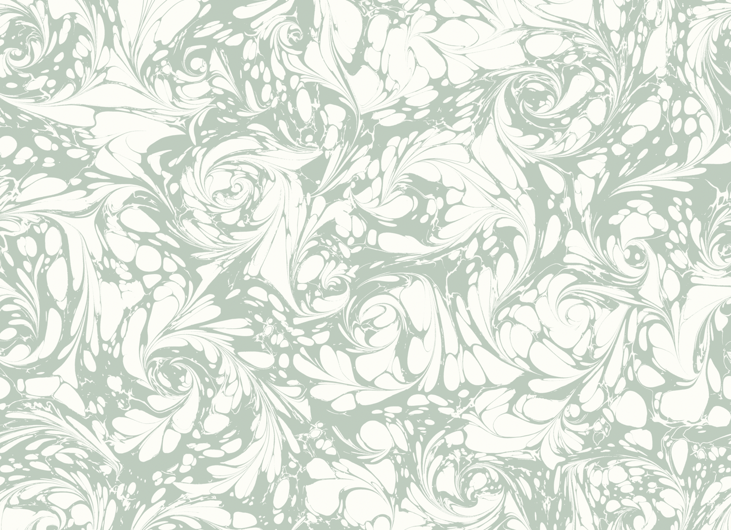 In Stock: Printed Wallpaper - 'Flourish' Col: Willow - Eco Non-Woven