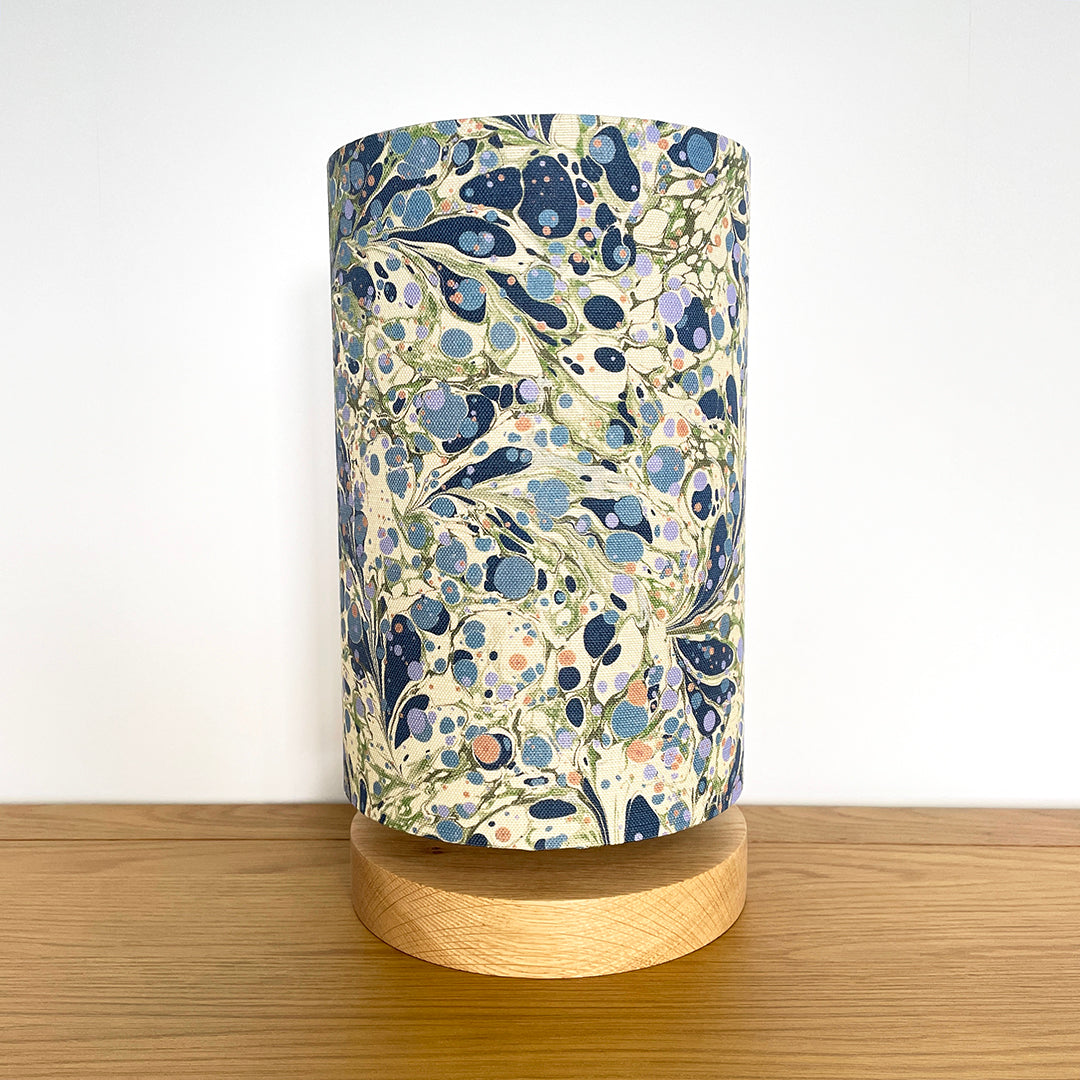 Marbled Lampshade - Linen - Juniper Blue Anise - Tall