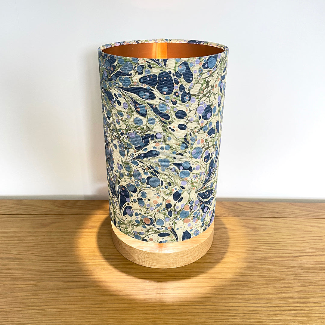 Marbled Lampshade - Linen - Juniper Blue Anise - Tall