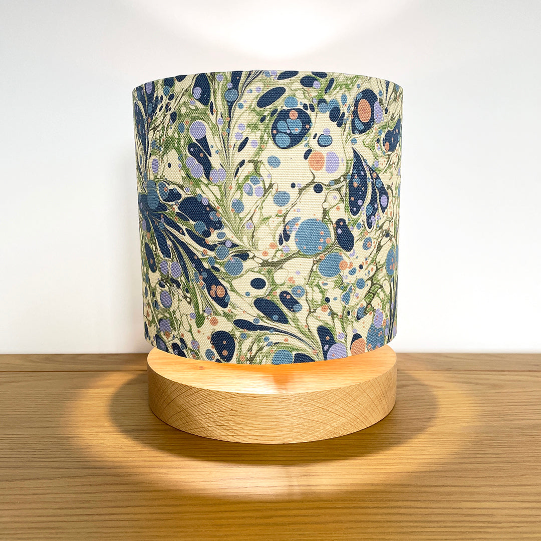 House of Amitié Marble Linen Lampshade - Juniper Blue Anise - Standard