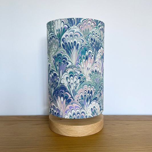 Marbled Lampshade - Linen - Serpentine Spring - Tall