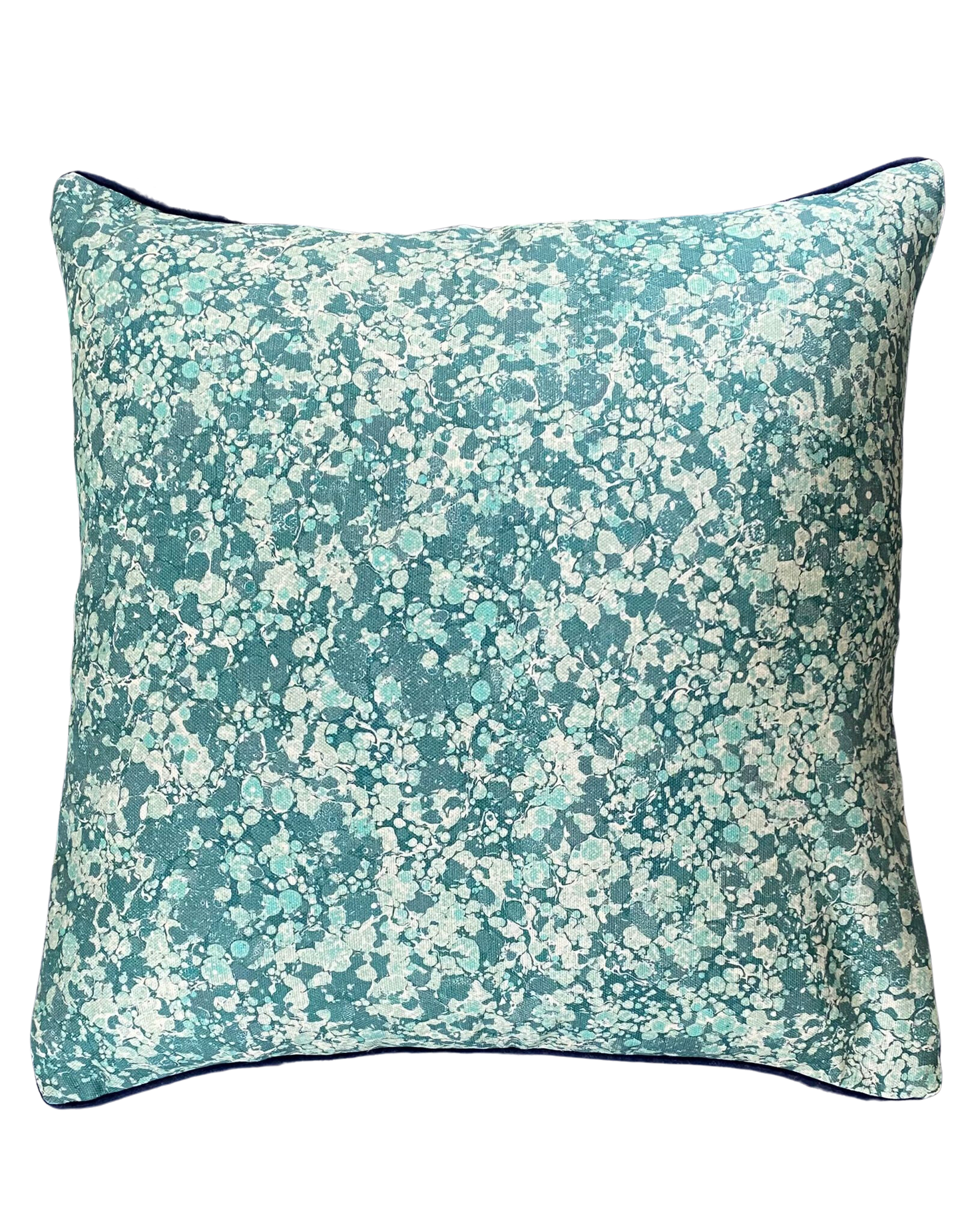 House of Amitié Linen Cushion Cover - Juniper Blue Anise & Ditzy Aloma