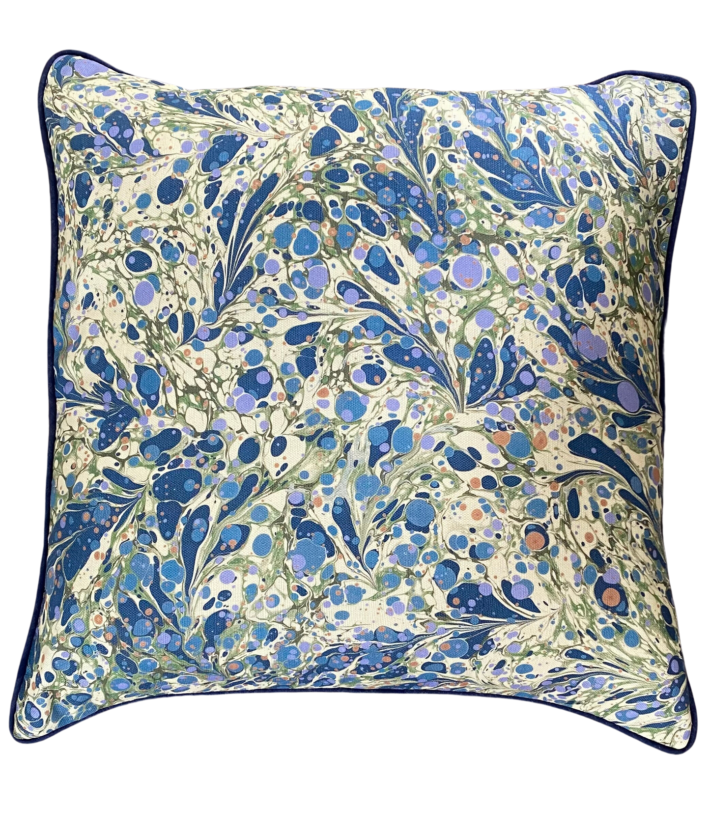 In Stock: House of Amitié Linen Cushion Cover - Juniper Blue Anise & Ditzy Aloma