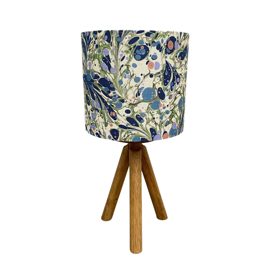 In Stock: House of Amitié Linen Lampshade - Juniper Blue Anise - Standard Size Shade