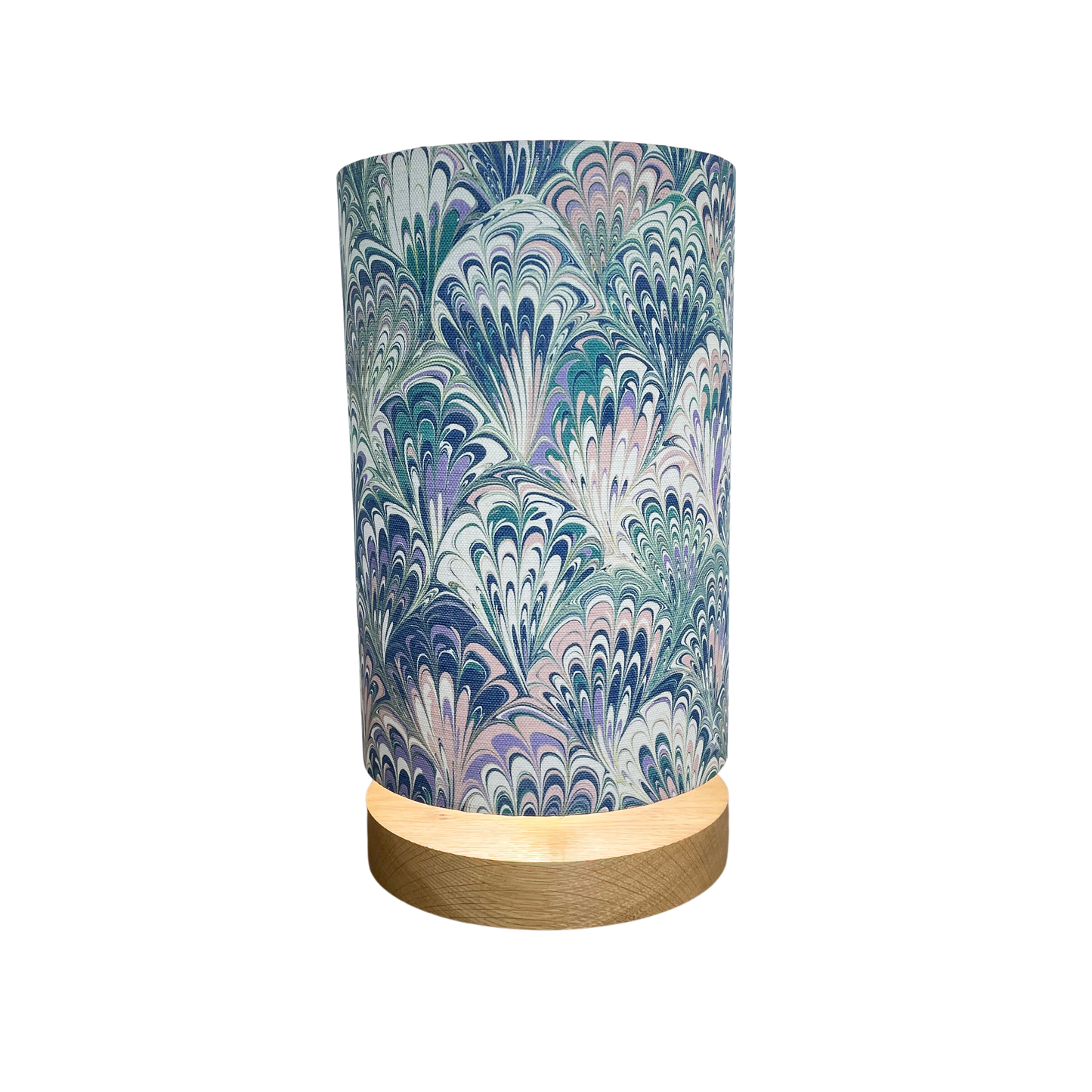 House of Amitié Marble Linen Lampshade - Serpentine Spring - Tall