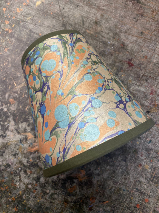 House of Amitié Marbled Paper Lampshade - Juniper Neptune - Empire - Size Small