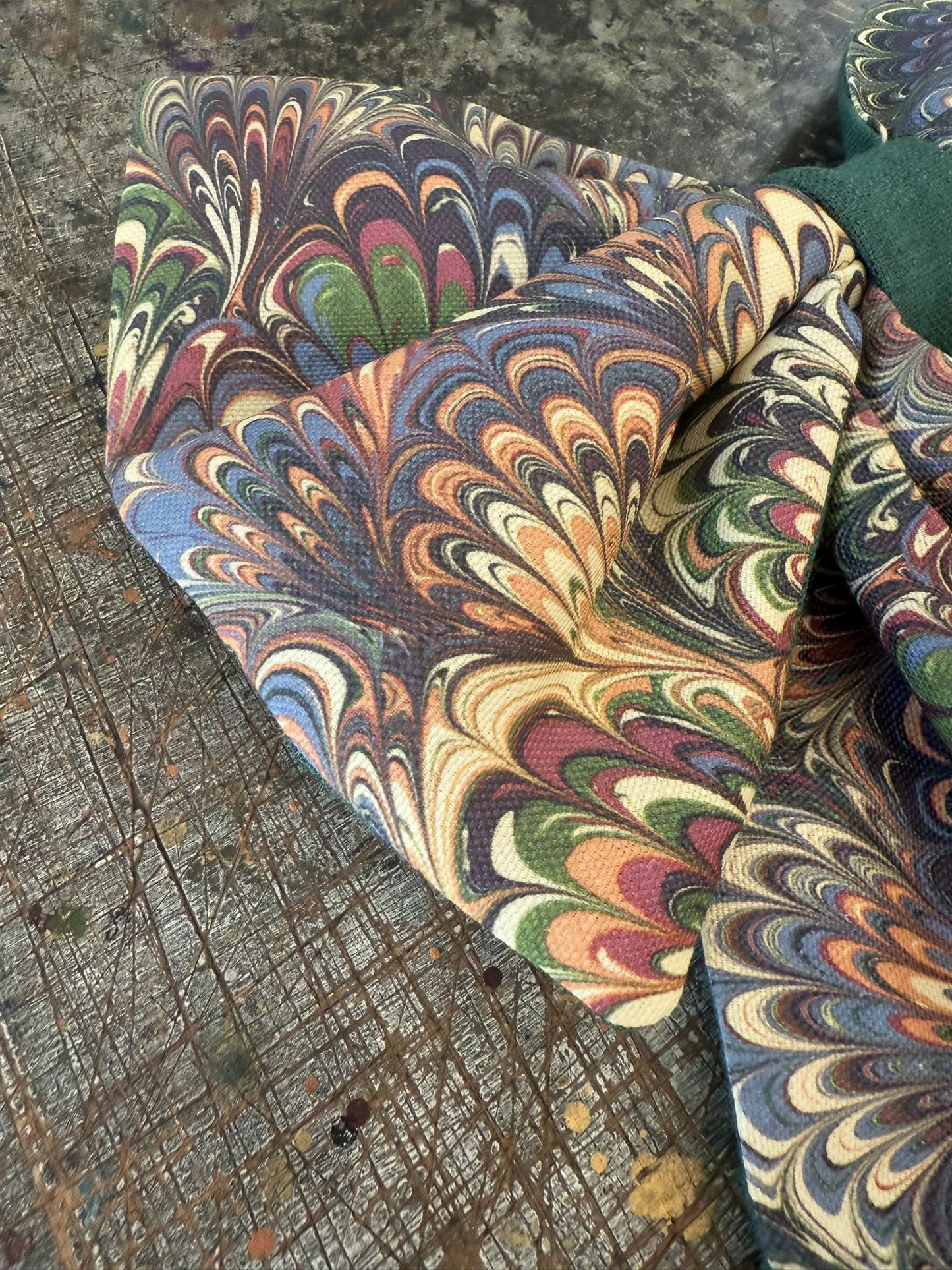 Linen Statement Marbled Bow - Serpentine 'Summer'