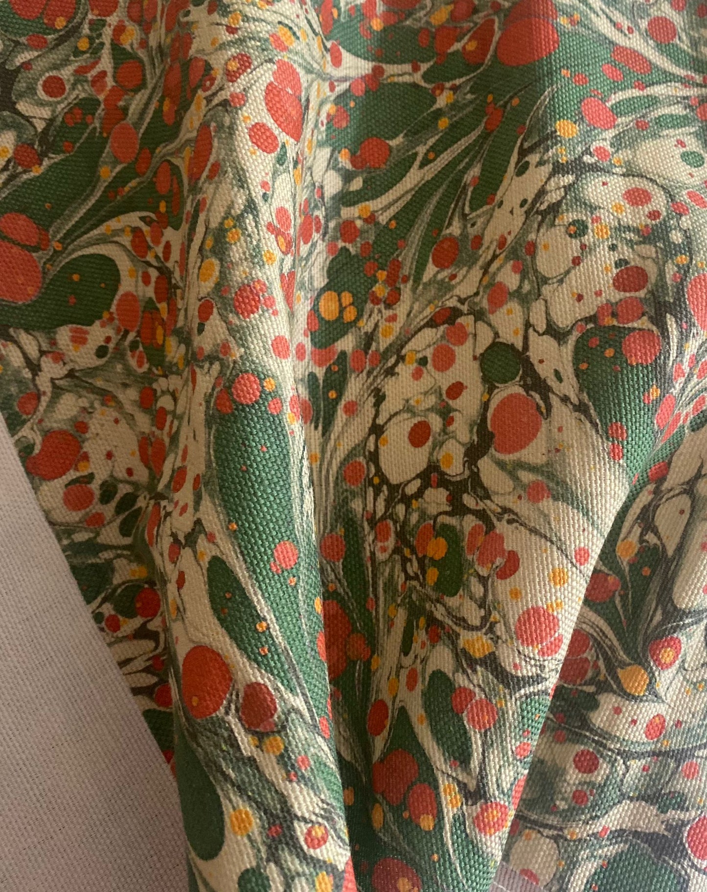 Marbled Fabric - 'Juniper' Col: Jewel - Linen / Cotton Union