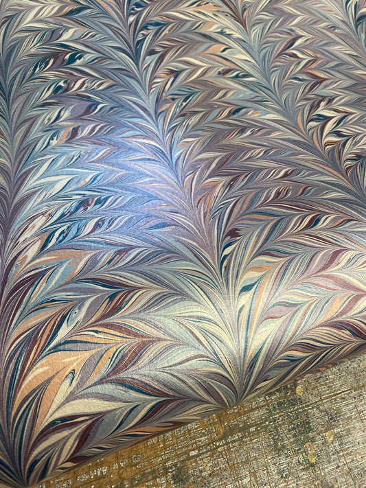 Marbled Wallpaper - 'Foxtail' Col: Woodstock - Mica Coated Non-Woven