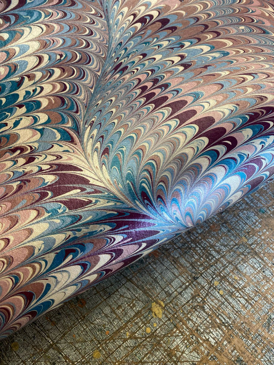 Marbled Wallpaper - 'Pirouette' Col: Berry Imperial - Mica Coated Non-Woven