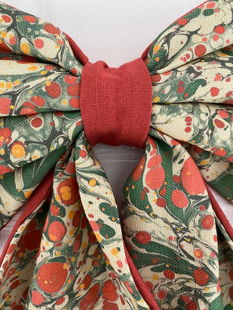 Linen Statement Marbled Bow - Juniper 'Jewel'