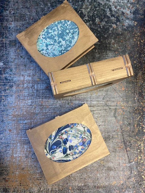 In Stock: Marbled Wallpaper & Fabric Sample Box - 'The Gold Book'