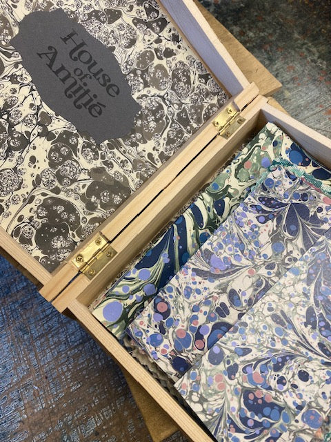 In Stock: Marbled Wallpaper & Fabric Sample Box - 'The Gold Book'