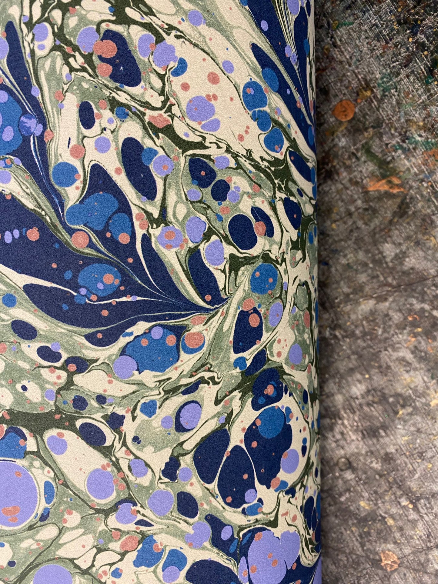 Marbled Wallpaper - 'Juniper' Colour: Blue Anise - Eco Non-Woven