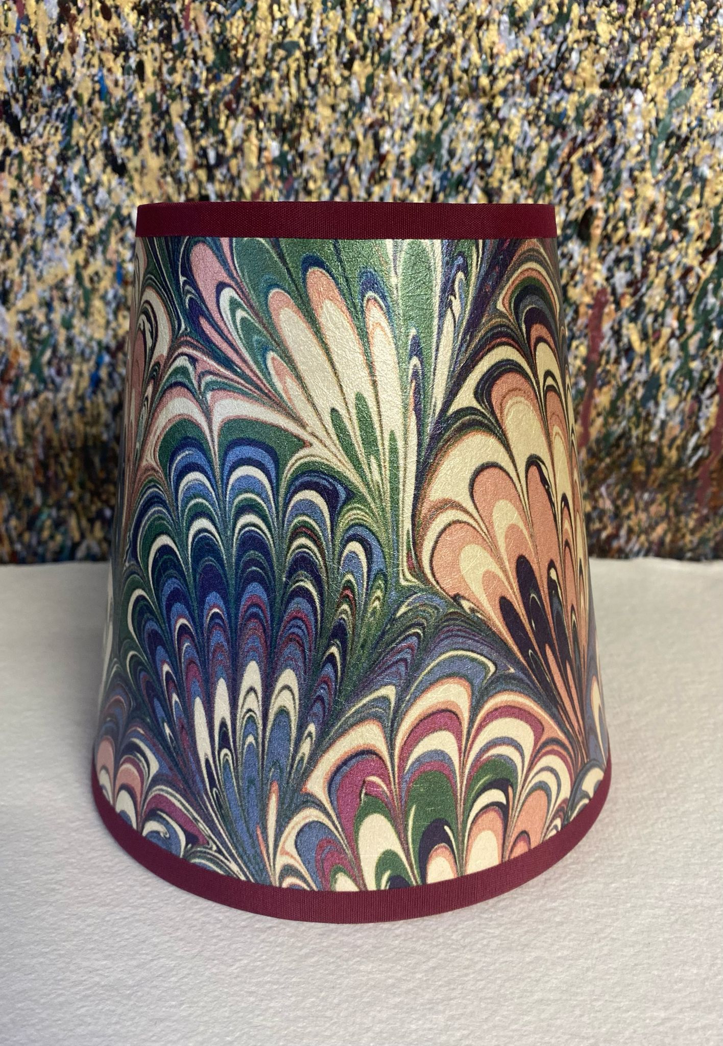 House of Amitié Marbled Paper Lampshade - Serpentine Summer - Empire - Size Small