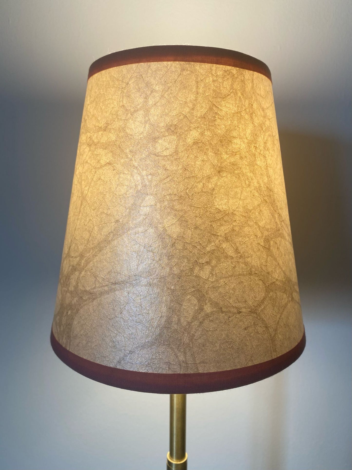 In Stock: House of Amitié Marbled Paper Lampshade - Moucheté Silver Ghost - Empire - Size Small