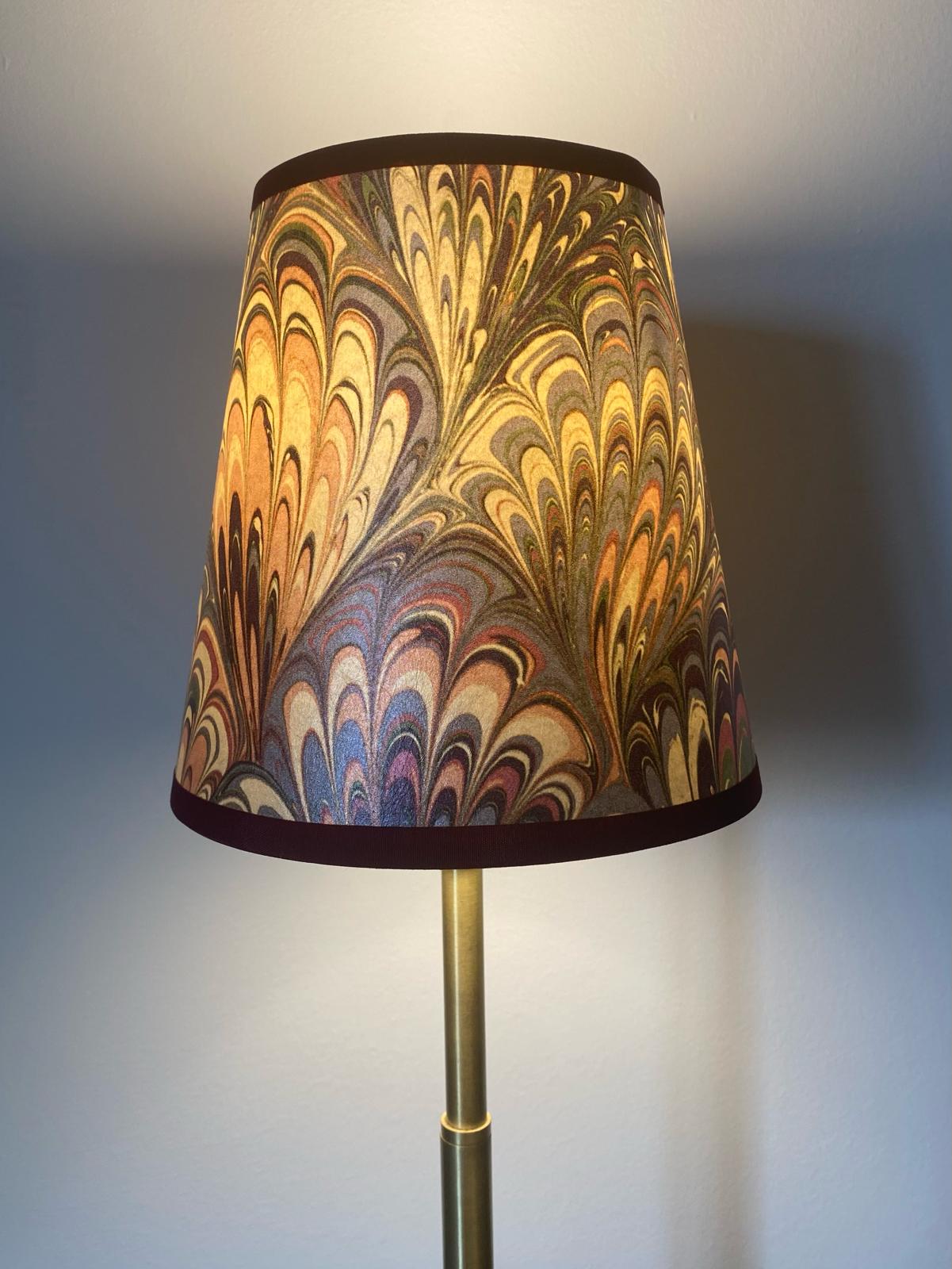 In Stock: House of Amitié Marbled Paper Lampshade - Serpentine Summer - Empire - Size Small