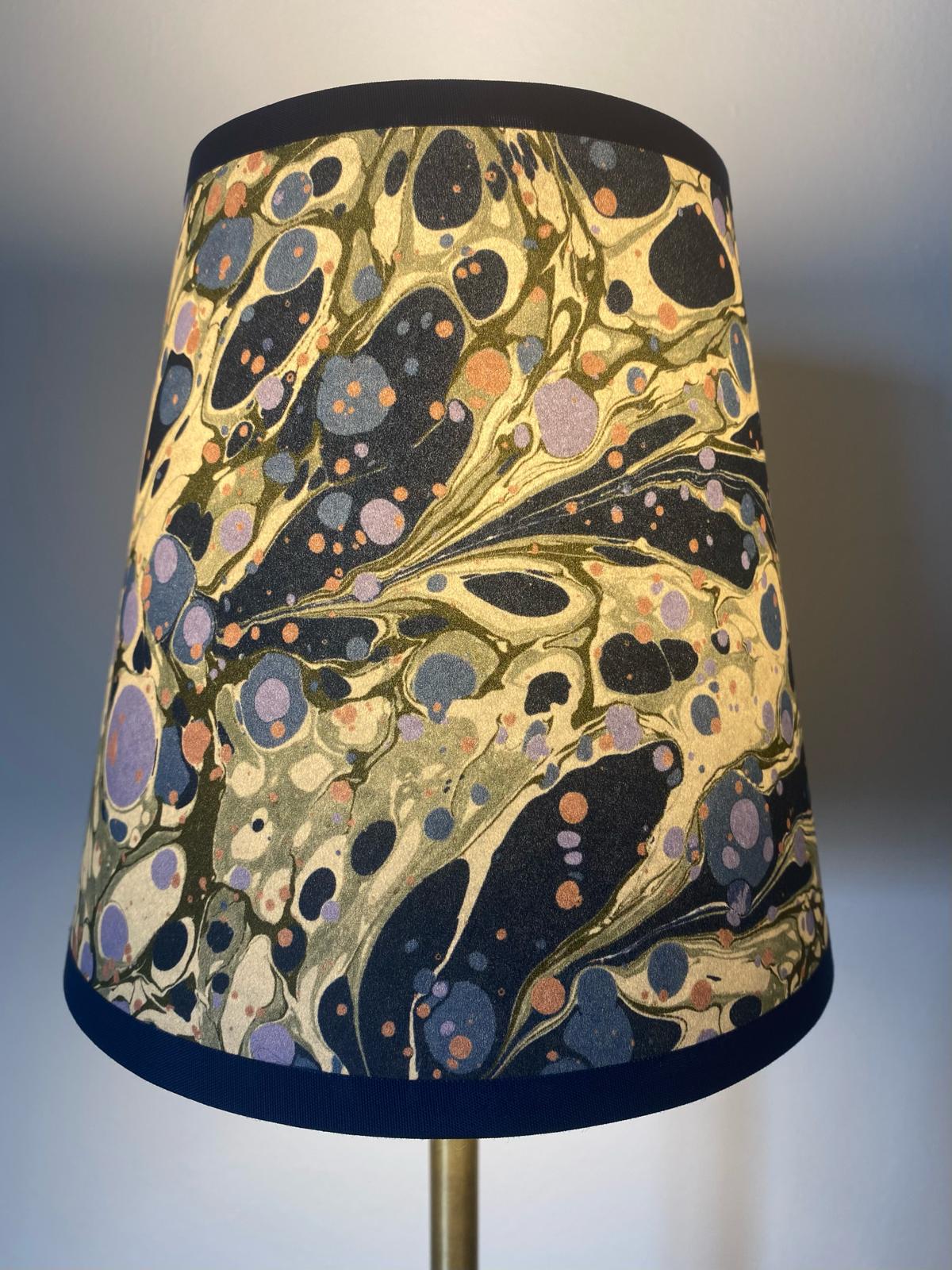 House of Amitié Marbled Paper Lampshade - Juniper Blue Anise - Empire - Size Small